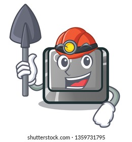 Miner character ctrl button attached on computer