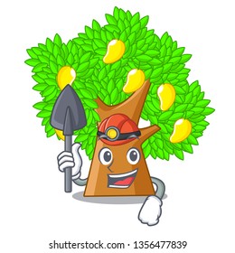 Miner character mango tree beside the house