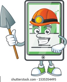 Miner up chart vertical tablet on white background