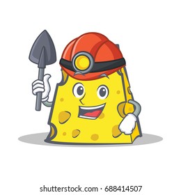 Miner cheese character cartoon style