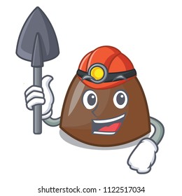 Miner chocolate candies mascot cartoon