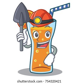 Miner cocktail character cartoon style vector illustration