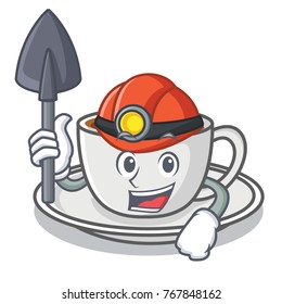 Miner coffee character cartoon style