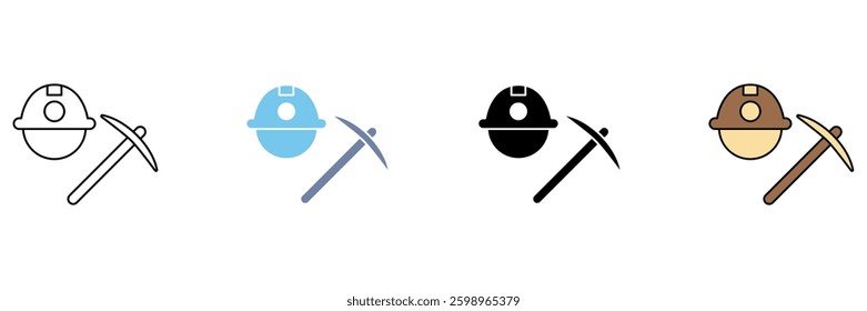 miner concept line icon. Simple element illustration.