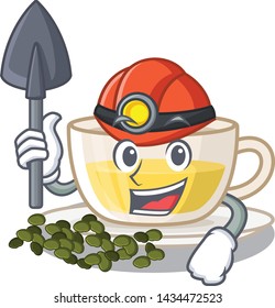 Miner cup oolong tea in cartoon shape