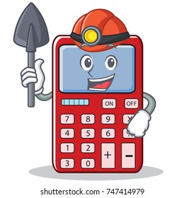 Miner cute calculator character cartoon