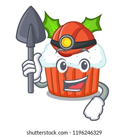Miner decorated christmas cupcakes cartoon for party