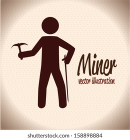 miner design over beige background vector illustration