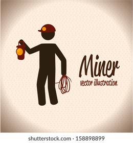 miner design over beige background vector illustration