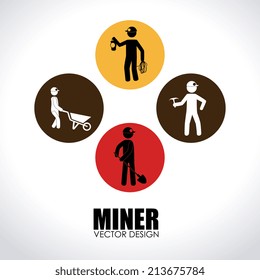 Miner  design over white background,vector illustration