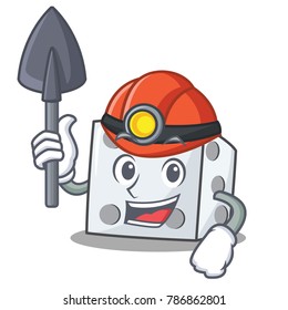 Miner dice character cartoon style
