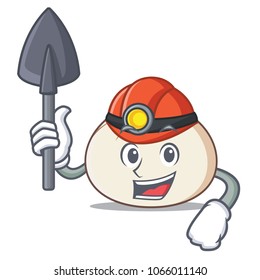 Miner dimsum mascot cartoon style