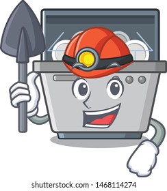 Miner dishwasher machine with the character shape