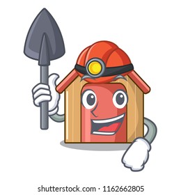 Miner dog house isolated on mascot cartoon
