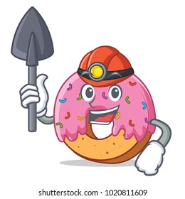 Miner Donut mascot cartoon style