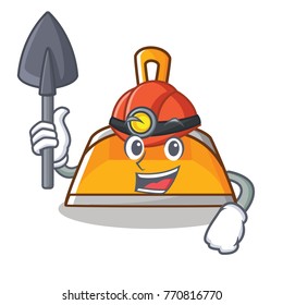 Miner dustpan character cartoon style