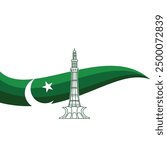 Miner e Pakistan with green flag. Background design for Pakistan independence day. Flag and miner. Illustration of flag and miner e Pakistan. 