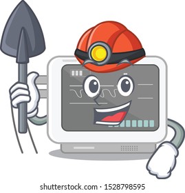 Miner ecg machine isolated in the character