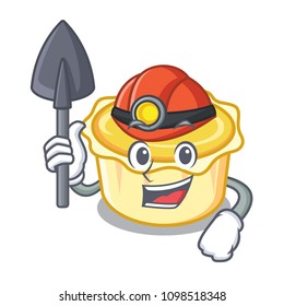 Miner egg tart mascot cartoon