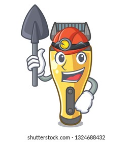 Miner electric shaver isolated with in mascot