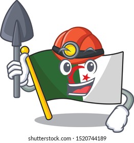 Miner flag algeria in the character shape