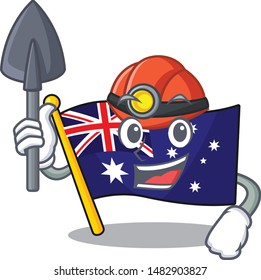 Miner flag australia in the character shape
