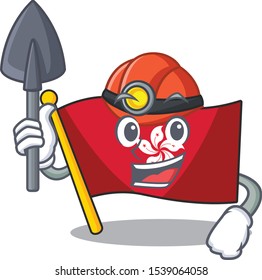Miner flag hongkong character with cartoon shape