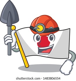 Miner flag Japan in the cartoon shape