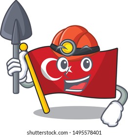 Miner flag turkey in the mascot shape