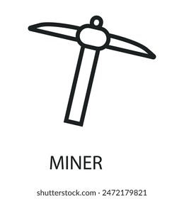 miner flat icon outline vector art