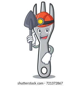 Miner fork character cartoon style