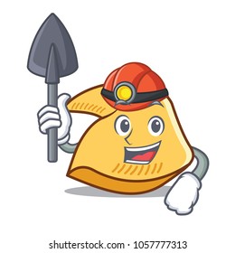 Miner fortune cookie mascot cartoon