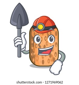 Miner fried tempeh snack above cartoon leaf