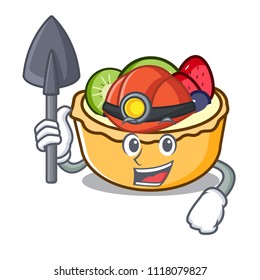 Miner fruit tart mascot cartoon