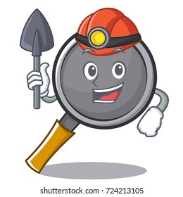 Miner frying pan cartoon character