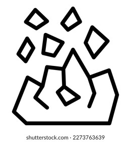 Miner gem icon outline vector. Gold mine. Golden cart