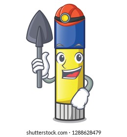 Miner glue stick isolated on the mascot