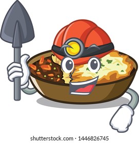 Miner gratin in the a mascot shape