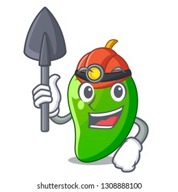 Miner green mango in the cartoon shape