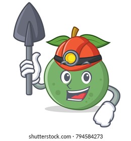 Miner guava mascot cartoon style