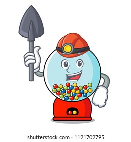 Miner Gumball Machine Mascot Cartoon