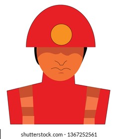 A miner with hardhat vector or color illustration