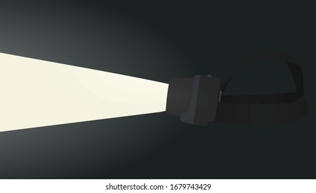 Lámpara de la cabeza inferior. ilustración vectorial