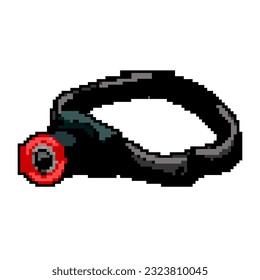 miner headlamp flashlight game pixel art retro vector. bit miner headlamp flashlight. old vintage illustration