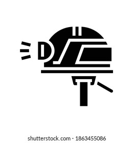 miner helmet glyph icon vector. miner helmet sign. isolated contour symbol black illustration