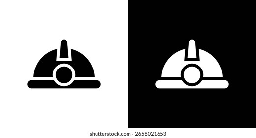 Ícone de capacete mineiro de um vetor de estilo plano