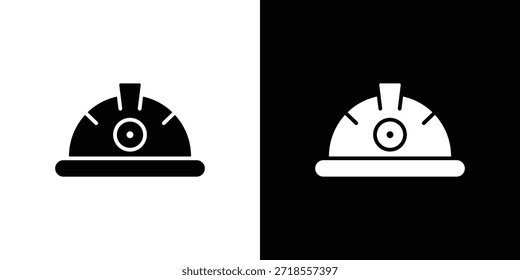 Ícone de capacete mineiro ilustração vetorial - ícones de vetor de estilo preto de alta qualidade