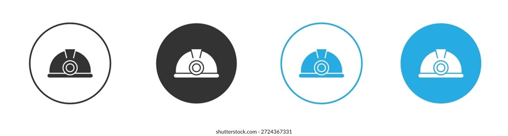 Elemento de diseño de iconos de casco de minero. Ilustración vectorial sobre fondo blanco.