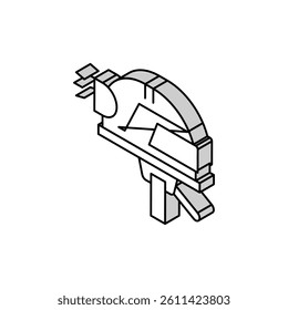 miner helmet isometric icon vector. miner helmet sign. isolated symbol illustration