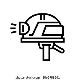 miner helmet line icon vector. miner helmet sign. isolated contour symbol black illustration